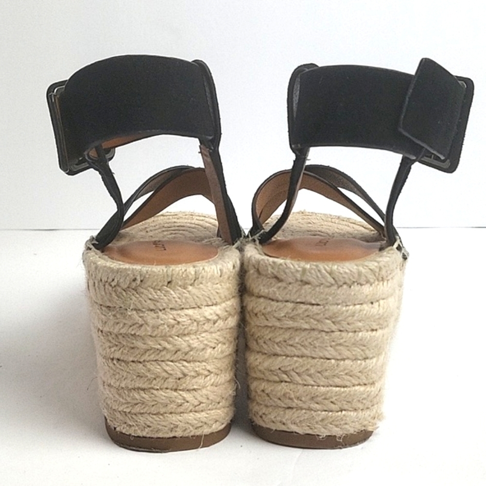 Lucky Brand Audrinah Black Suede Leather Ankle Strap Platform Espadrille… - Picture 9 of 16